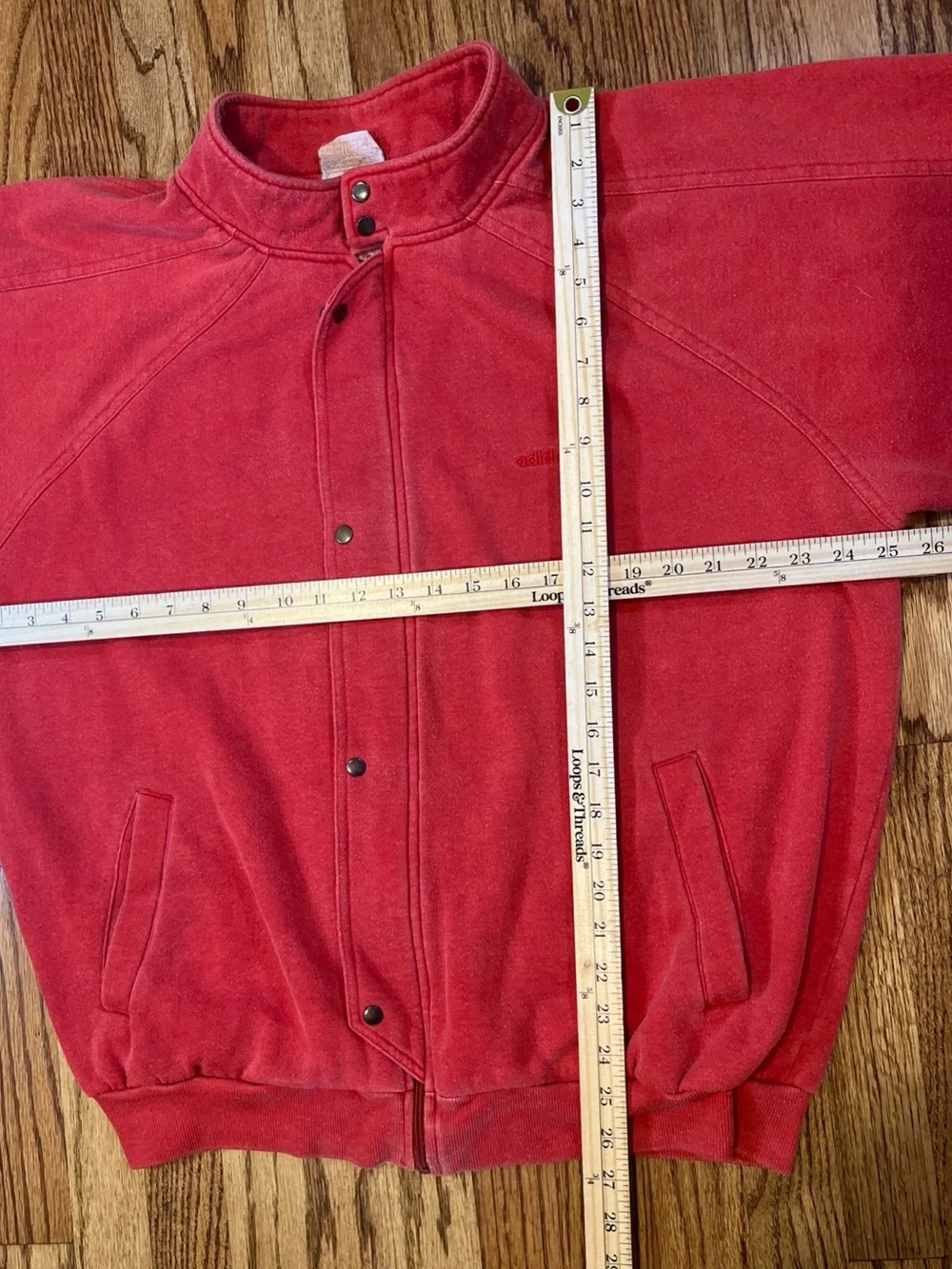 Vtg 80s ADIDAS Trefoil Track Bomber Jacket Full Zip Snap Blokecore Taiwan L/XL